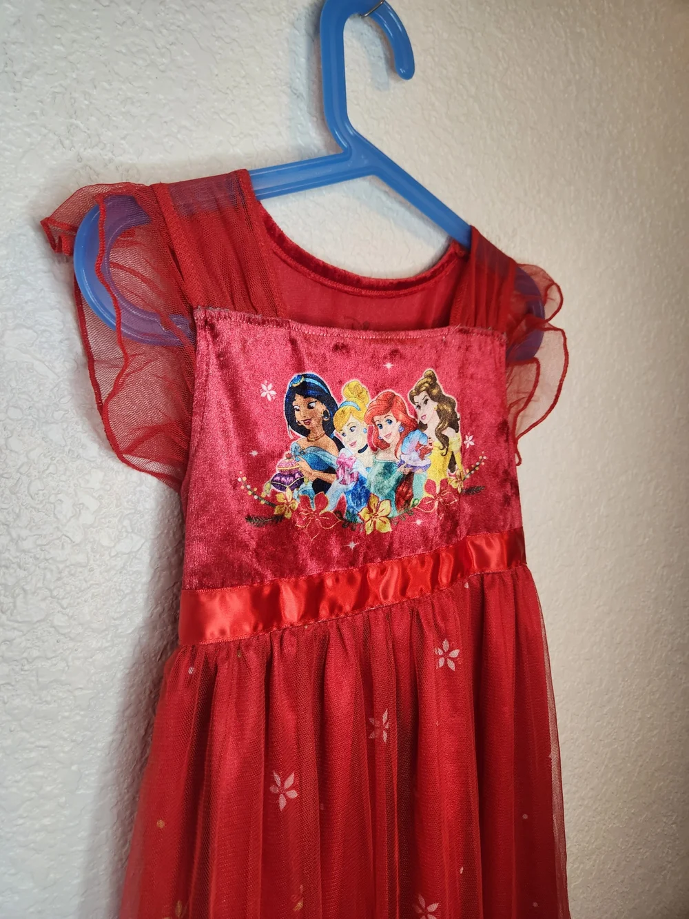Disney Vintage Princesses Fantasy Girl's Nightgown Flame Resistant Size 6 Red